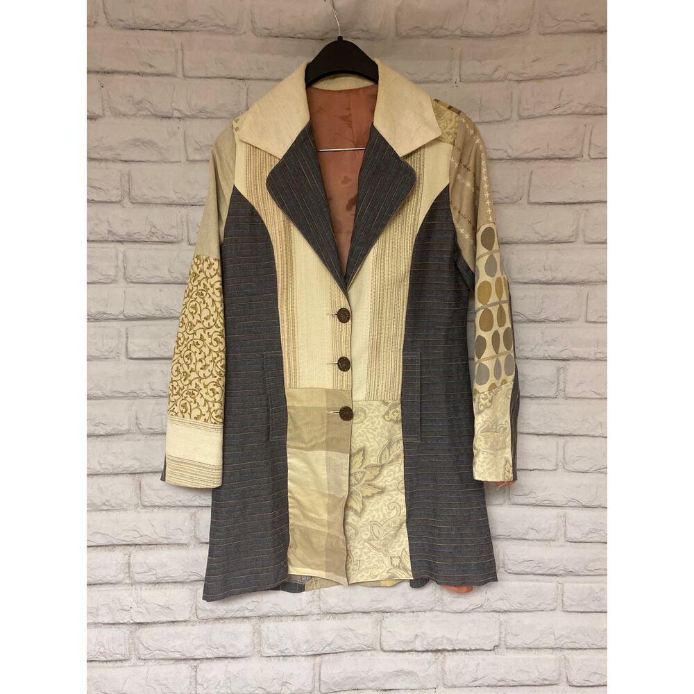 Vintage Patchwork Blazer Jacket Small - image 1